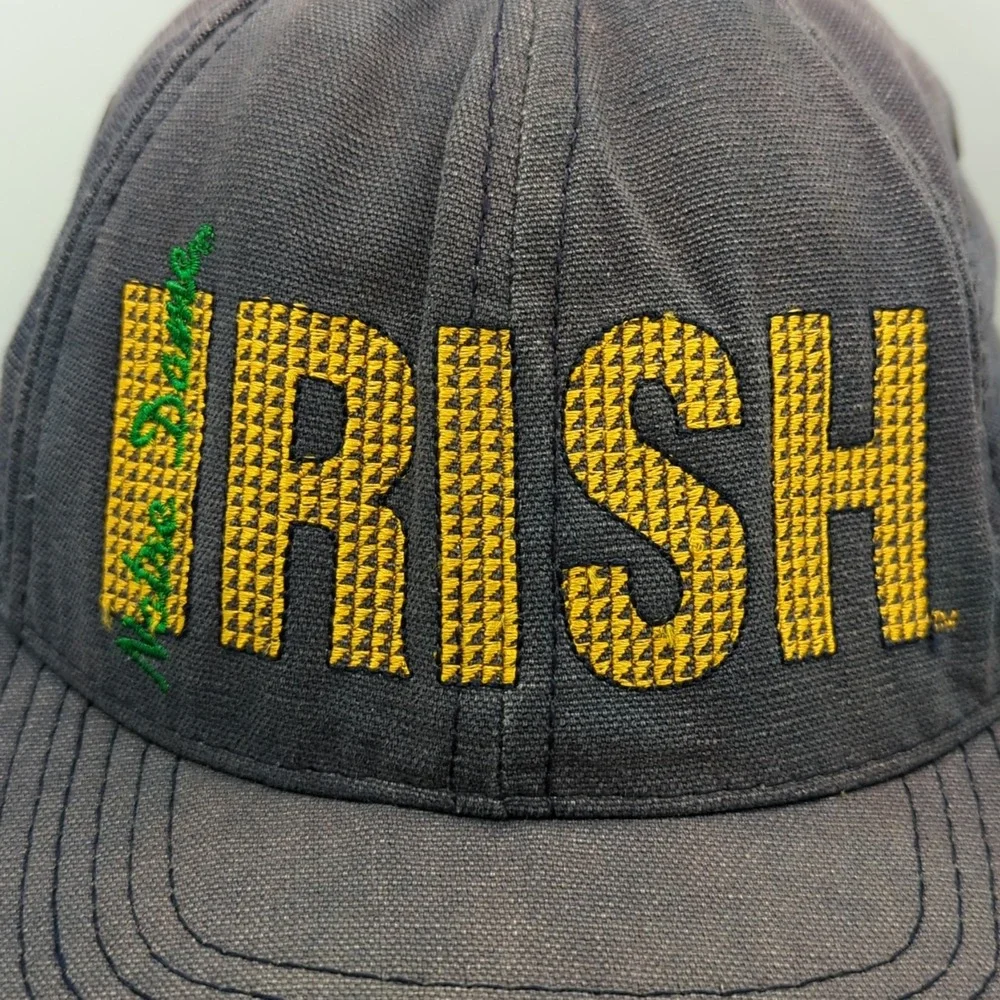 Vintage Notre Dame Irish Sports Specialties 90s Snapback Hat Cap USA Made Faded